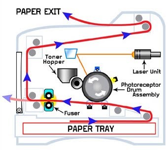Obr. 5 Schéma laserové tiskárny [4]