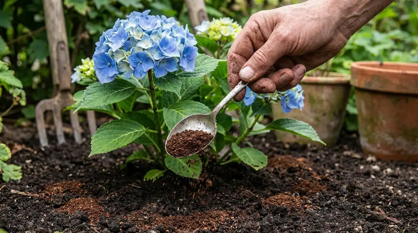 Vaše hortenzie vypadá smutně? Stačí jedna lžíce tohoto kuchyňského odpadu a oživí ji.